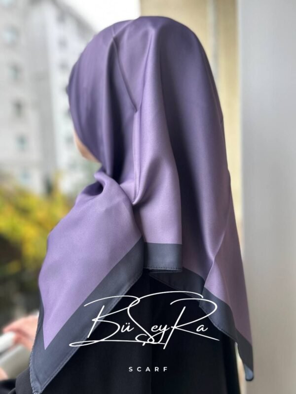 Düz Renk Twill Eşarp-Mor