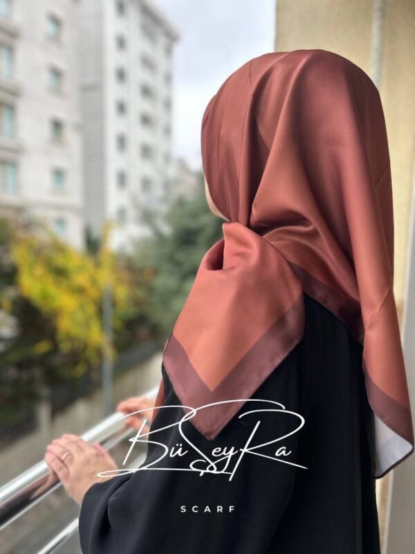 Düz Renk Twill Eşarp- Kiremit