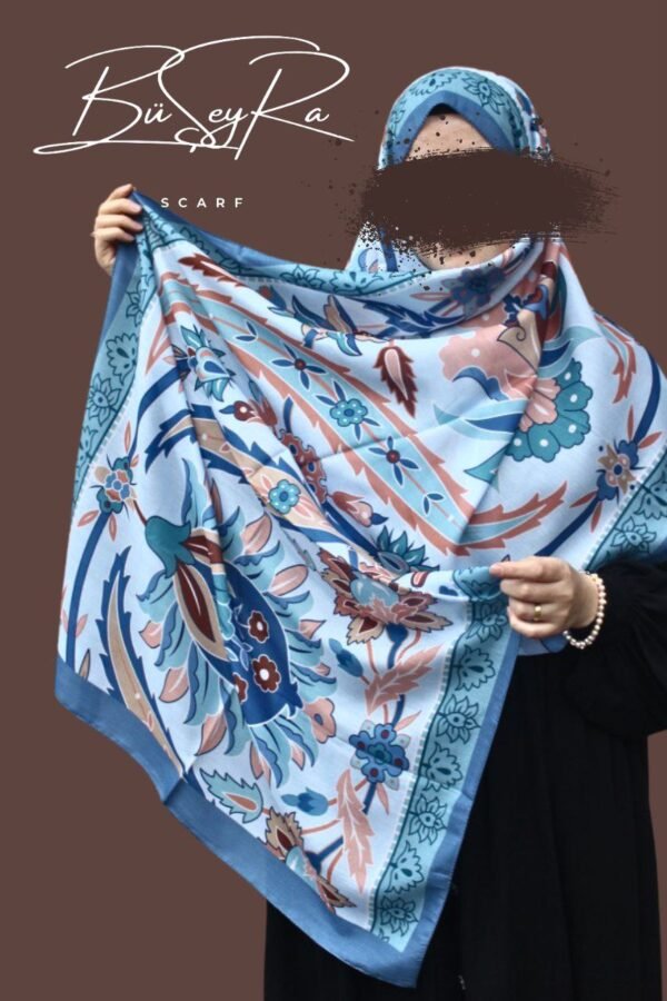 Gala Desen Soft Şal- Mavi - Görsel 3