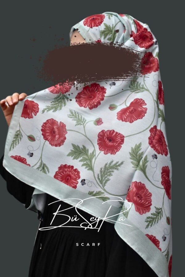 Soft Pamuksu Desenli Şal- Yeşil