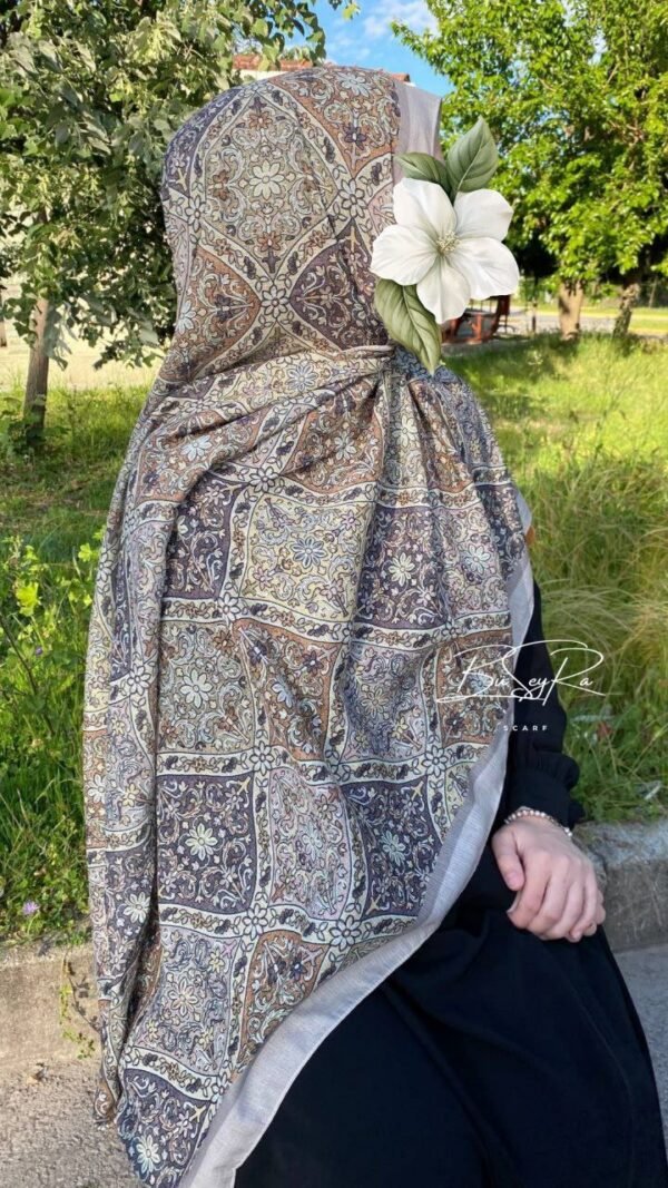 Etnik Motif Şal- Vizon