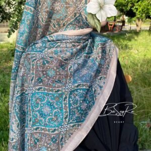 Etnik Motif Şal- Turkuaz