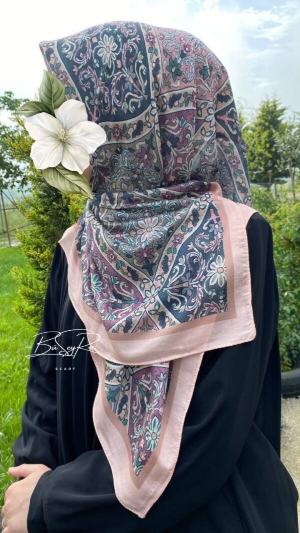 Etnik Motif Eşarp- Pudra
